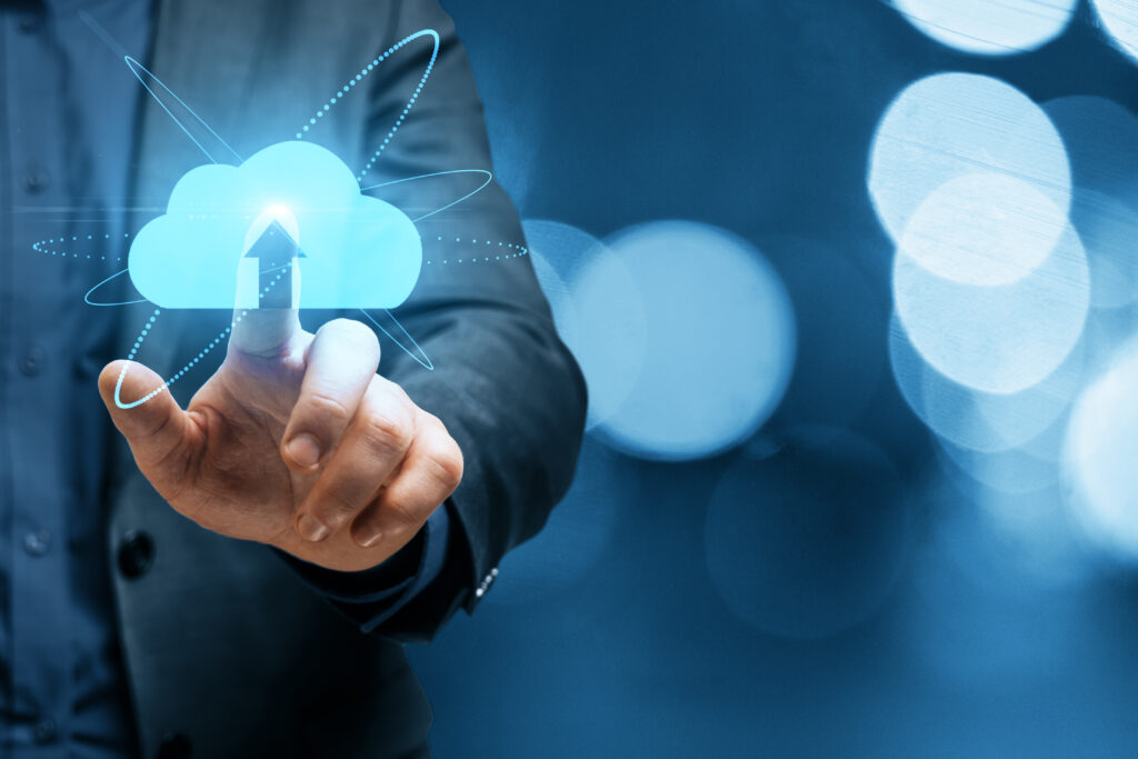 Business professional using cloud computing technology.