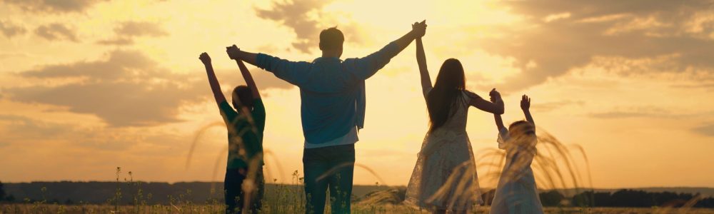 Dad,Mom,Son,Daughter,Together,,Nature.,Happy,Family,Walks,On
